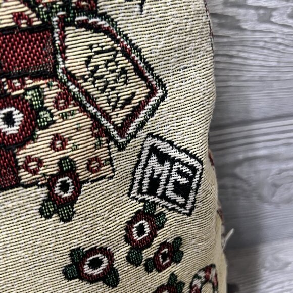 Vintage Mary Engelbreit Christmas Girl Tapestry Pillow 15” Square Rare! READ - Picture 5 of 10